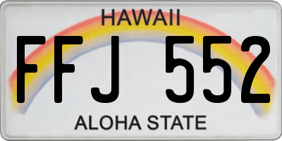 HI license plate FFJ552