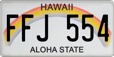 HI license plate FFJ554