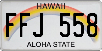 HI license plate FFJ558