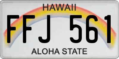 HI license plate FFJ561