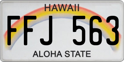 HI license plate FFJ563