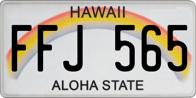 HI license plate FFJ565
