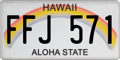 HI license plate FFJ571