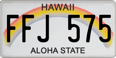 HI license plate FFJ575