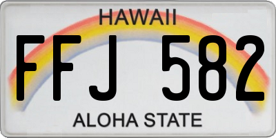 HI license plate FFJ582