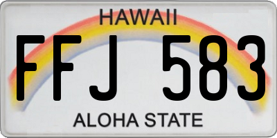 HI license plate FFJ583