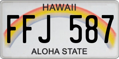 HI license plate FFJ587