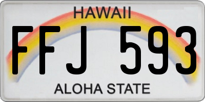 HI license plate FFJ593
