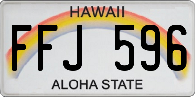 HI license plate FFJ596