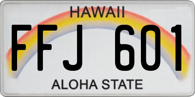 HI license plate FFJ601