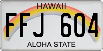 HI license plate FFJ604