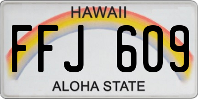HI license plate FFJ609