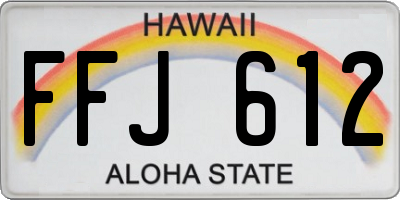 HI license plate FFJ612