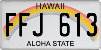 HI license plate FFJ613