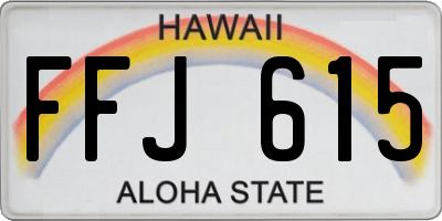 HI license plate FFJ615