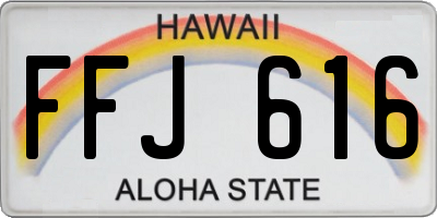 HI license plate FFJ616