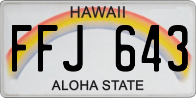 HI license plate FFJ643