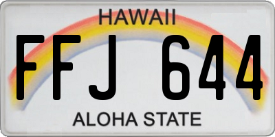 HI license plate FFJ644