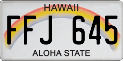 HI license plate FFJ645