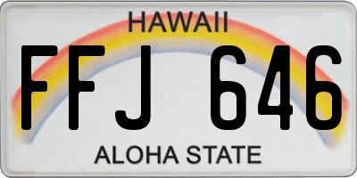 HI license plate FFJ646