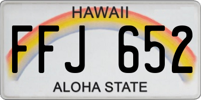 HI license plate FFJ652