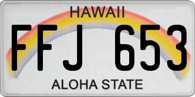 HI license plate FFJ653