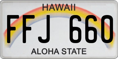 HI license plate FFJ660