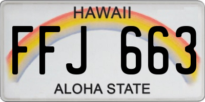 HI license plate FFJ663