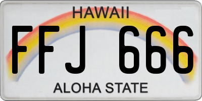 HI license plate FFJ666