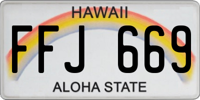 HI license plate FFJ669