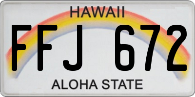 HI license plate FFJ672