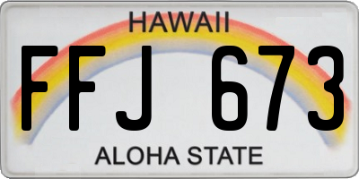 HI license plate FFJ673