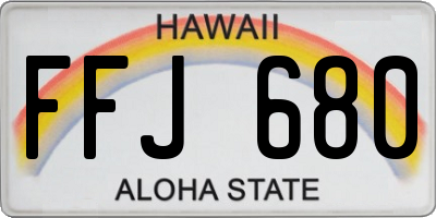 HI license plate FFJ680