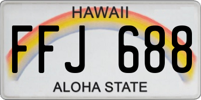 HI license plate FFJ688