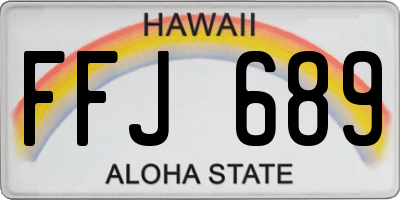 HI license plate FFJ689