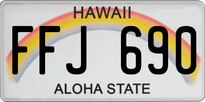 HI license plate FFJ690