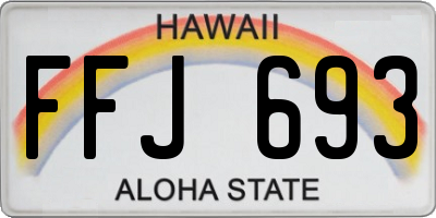 HI license plate FFJ693