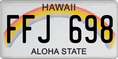 HI license plate FFJ698