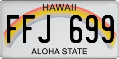 HI license plate FFJ699