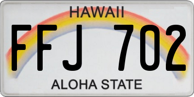 HI license plate FFJ702
