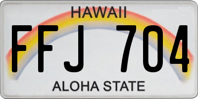 HI license plate FFJ704