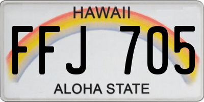 HI license plate FFJ705