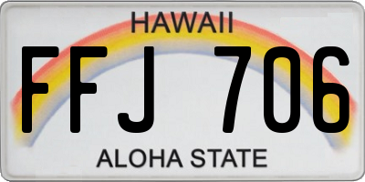 HI license plate FFJ706