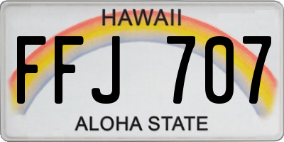 HI license plate FFJ707
