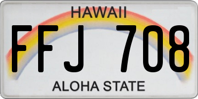 HI license plate FFJ708
