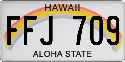 HI license plate FFJ709