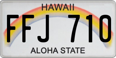 HI license plate FFJ710