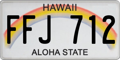 HI license plate FFJ712