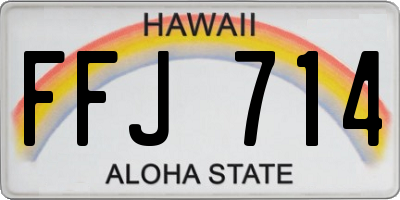 HI license plate FFJ714