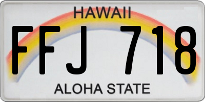 HI license plate FFJ718